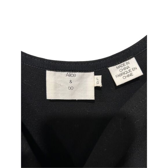 Alice & Uo Scoop Neck Fit and Flare Mini Black Dress Large V-Neck Sexy Date - Picture 3 of 9